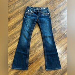 Miss Me Blue Flare Leg Jeans sz 26 EUC